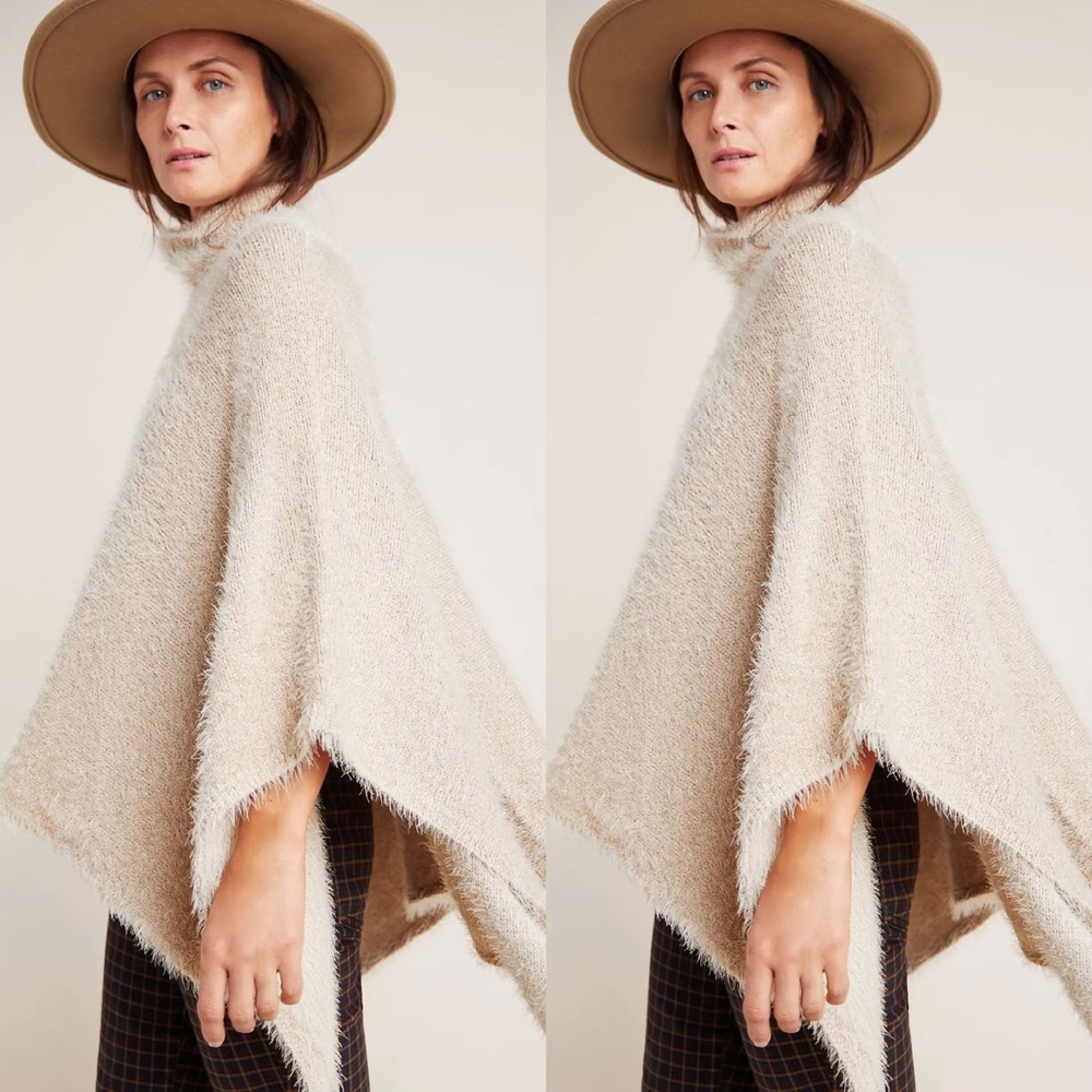 Anthropologie Lara Eyelash Poncho